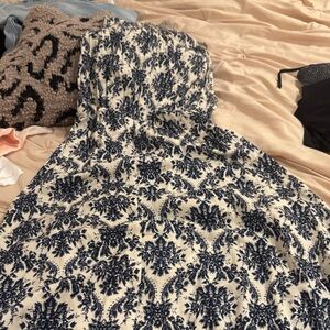 Chic Navy and White Floral Maxi Dress